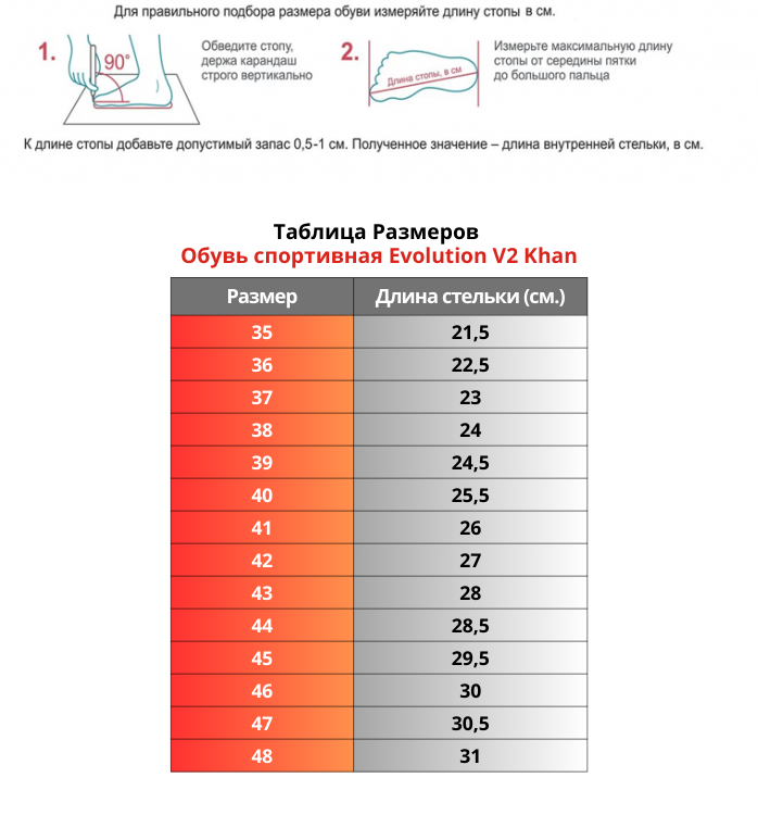 Таблица Размеров Обувь спортивная Evolution V2 Khan.png