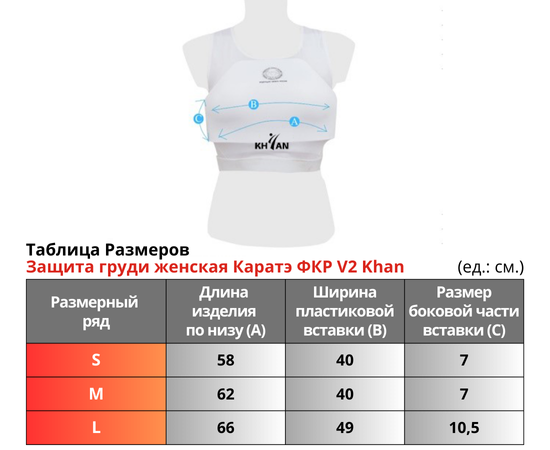 Таблица Размеров Защита груди женская Каратэ ФКР V2 Khan.png